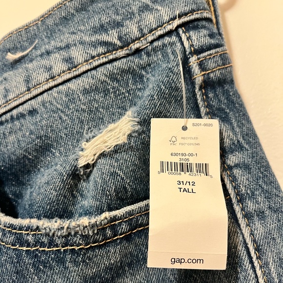 GAP Denim Distressed Cheeky Straight High-Rise (NWT) - Picture 3 of 5
